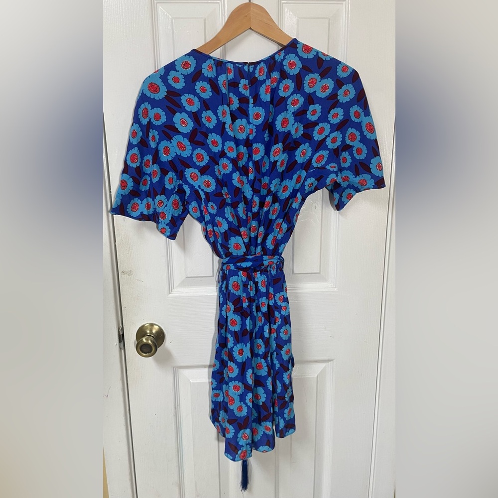 Kate Spade Romper Size Small Tangier Floral Blue Red Colorful Spring Designer - Picture 3 of 9
